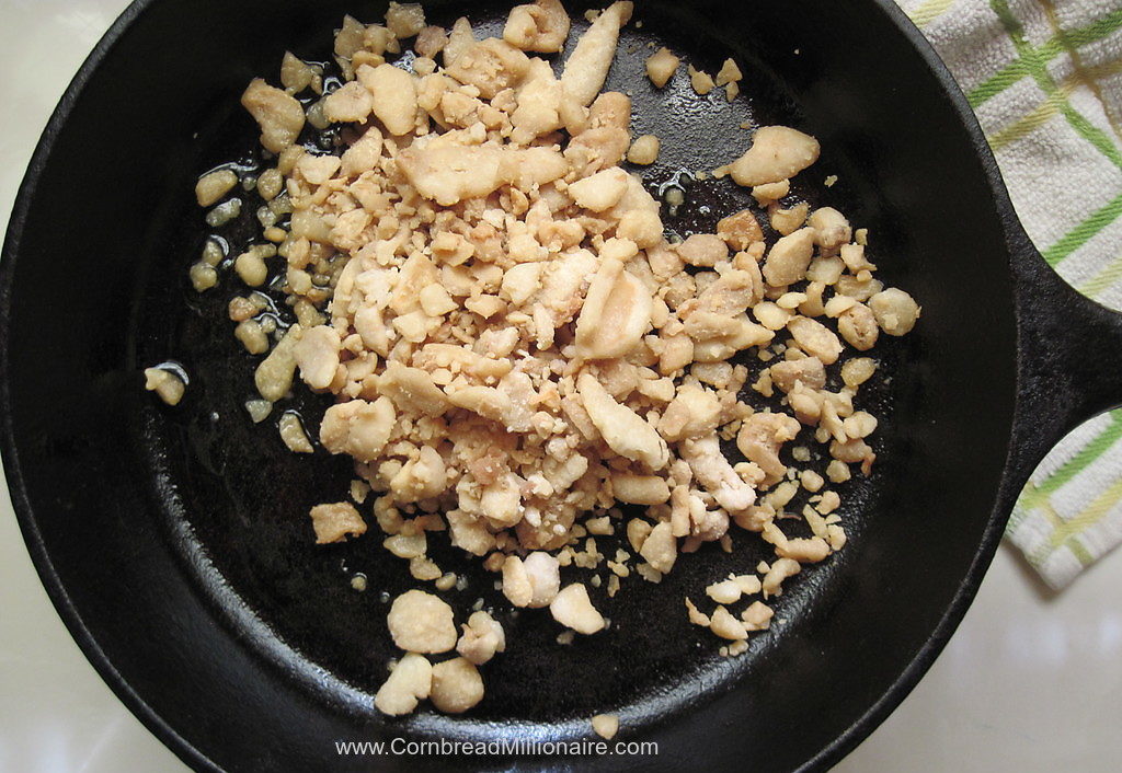 Processed cracklings before frying.