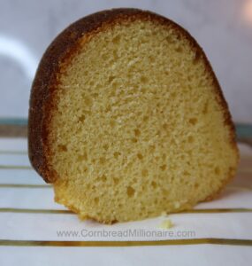 A generous slide of Cream Cheese Pound Cake.