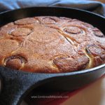 Onion Cornbread in cast-iron skillet