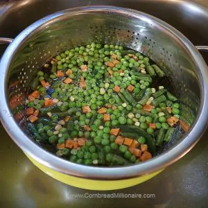 Rinse frozen mixed vegetables before cooking