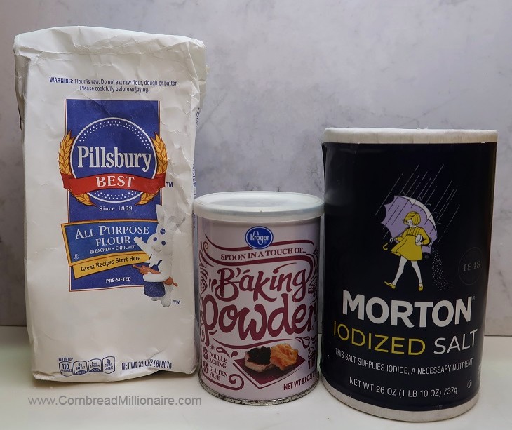 The three ingredients in Homemade Self-Rising Flour