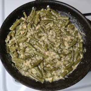 Parmesan Green Beans in Skillet